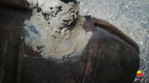 Ремонт глушителя холодной сваркой.