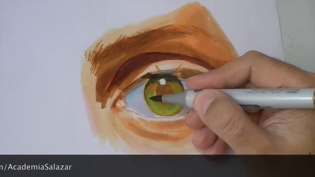 How to Paint a Realistic Eye. Copic Markers. смотреть онлайн