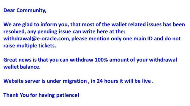 ECN E-ORACLE 100% WITHDRAWALS LATEST TELEGRAM UPDATE 25 12 21 смотреть онлайн