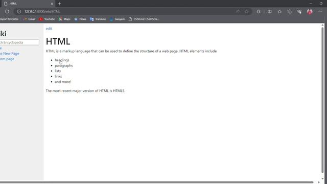 CS50's Web Programming with Python and JavaScript : Project 1 "Online Encyclopedia" смотреть онлайн