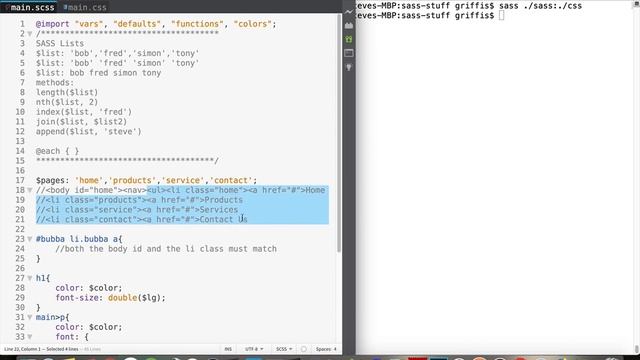 Learn SASS Lists and Loops смотреть онлайн