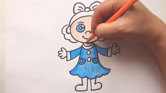 Как Нарисовать Девочку?Раскраски для Детей Девочка?Мультик Раскраска?How to Draw a Girl смотреть онлайн
