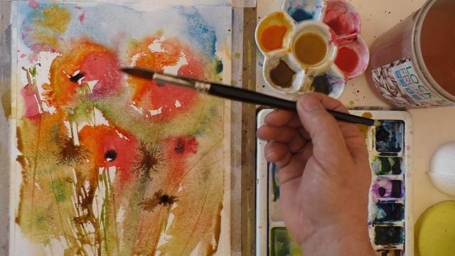 Painting out of control! - Semi-abstract flowers in Watercolour смотреть онлайн