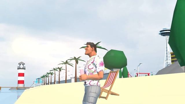 iClone 8 Orbit Camera Demo 3d Character Drinking on a Beach смотреть онлайн