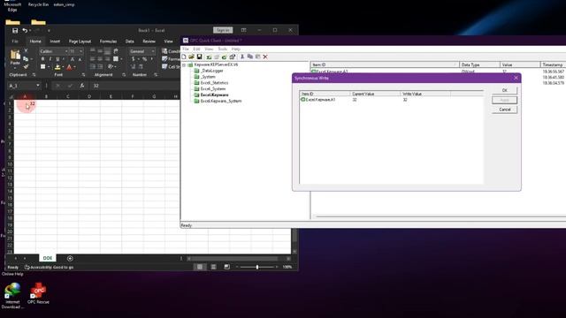Kepware Server(ANY OPC) DDE Client To EXCEL смотреть онлайн