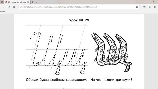 85 уроков для обучения письму. Урок № 79 "Пишем букву Щ, щ" смотреть онлайн