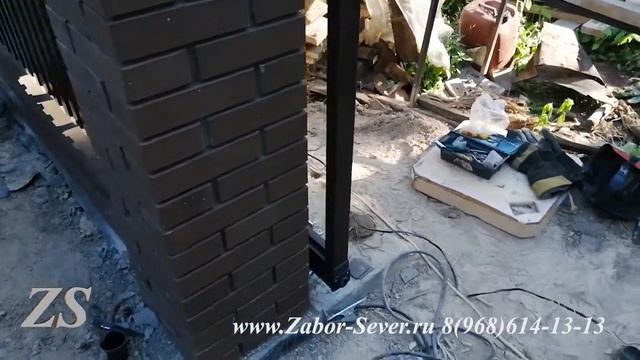 Установка откатных ворот на винтовых сваях в Пушкинском районе. смотреть онлайн