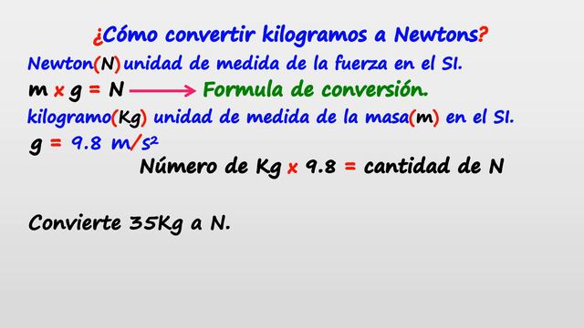 Como CONVERTIR kilogramos(Kg) a Newtons(N) Hallar peso apartir de la masa смотреть онлайн