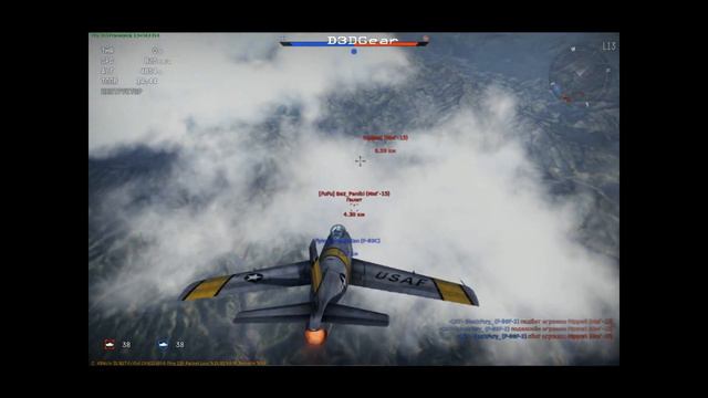 War Thunder: F 86 Sabre vs Mig 15, 3 kills смотреть онлайн