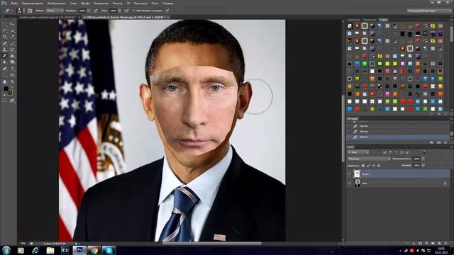 Как заменить лицо в Photoshop Cs6. смотреть онлайн