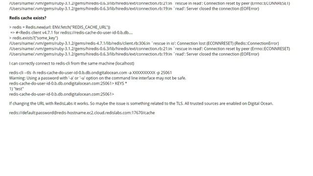 Rails cache redis Server closed the connection (EOFError) (1 answer) смотреть онлайн