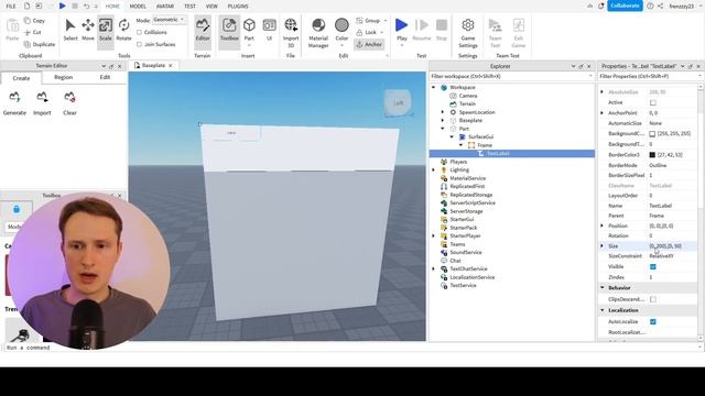 Создание графического интерфейса ROBLOX | Surface GUI и TextLabel смотреть онлайн