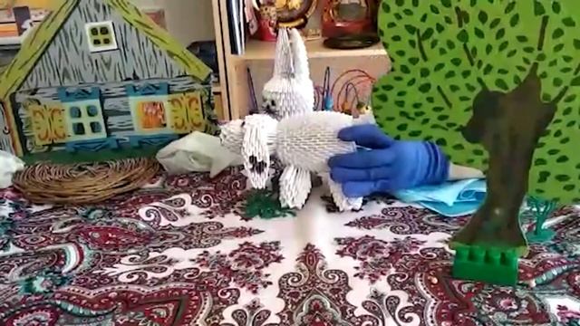 Видео сказки "Заюшкина избушка" с использованием героев сказки из модульного оригами смотреть онлайн