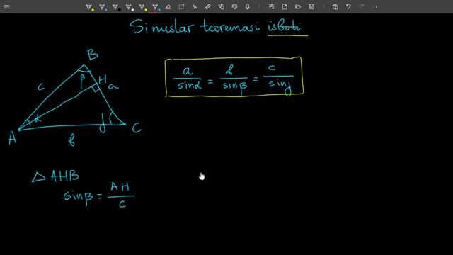 16. Sinuslar teoremasi isboti. | GEOMETRIYA смотреть онлайн