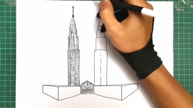 How to Draw Petronas Twin Towers смотреть онлайн