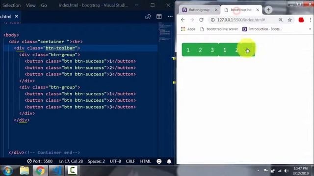 bootstrap bangla tutorial | bootstrap 4 button & button group in bangla tutorial Part-13 смотреть онлайн