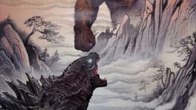 New Godzilla Vs Kong Chinese Ink Poster!!! смотреть онлайн