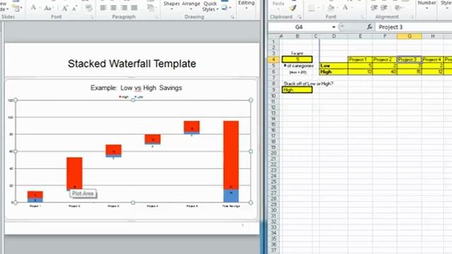 ExcelTheory.com Stacked Waterfall Template смотреть онлайн