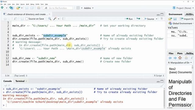 R Check if Directory Exists and Create if It does not (Programming Example) смотреть онлайн