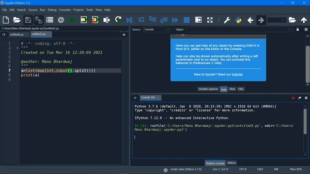 How to take input of an array in one line in python || One line input of an array || Python смотреть онлайн