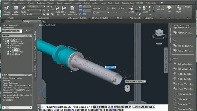 Plant 3D Add Valve Continue Pipe смотреть онлайн