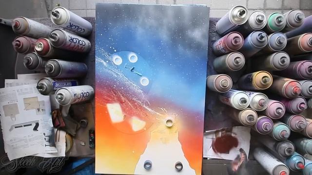 Sliced by Samurai - SPRAY PAINT ART - by Skech смотреть онлайн