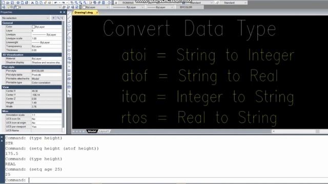 AutoLisp : Conversion Data Type смотреть онлайн