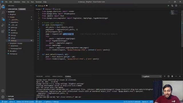 How to use pagination in Django | Pagination in Django | Function based view | Blog post website- 1 смотреть онлайн