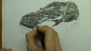 РИСУЕМ БМВ Х5.  Draw a BMW X5.