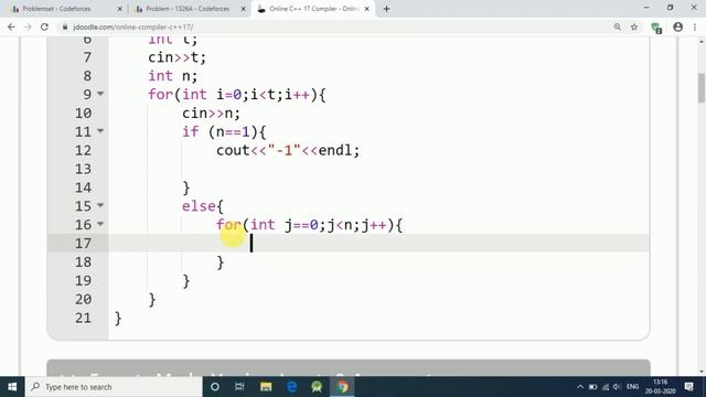 Codefores Global Round 7 problem 1326A solution смотреть онлайн