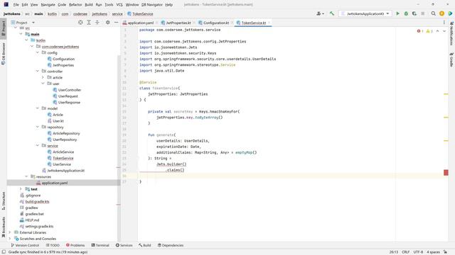 REST with Spring Boot 3 (Spring Security 6), Kotlin & JWT tokens #7- JWT Token Service смотреть онлайн