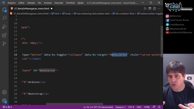 Menu Sandwich [Menu Sanduiche em Bootstrap] - Curso de Bootstrap - Aula 27 смотреть онлайн
