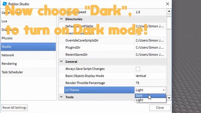 Roblox Studio Tutorials - How to TURN ON DARK MODE! смотреть онлайн