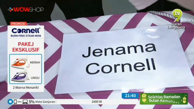 CORNELL NO BURN STEAM IRON S2 / 27 APRIL 2019 / TV9 / P3649