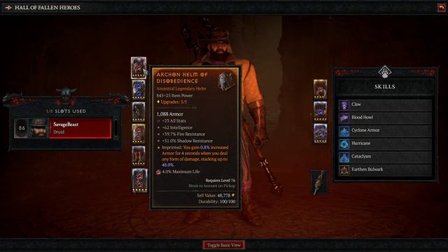 Diablo 4 - Hall of Fallen Heroes - SavageBeast (Hardcore, Season 3) смотреть онлайн