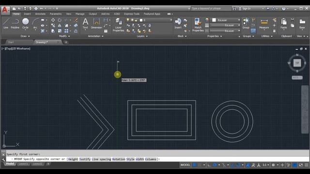 AUTOCAD (OFFSET, TEXT) смотреть онлайн
