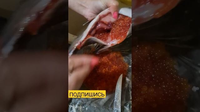 Вторая магазинная форель также с икрой // смотреть онлайн