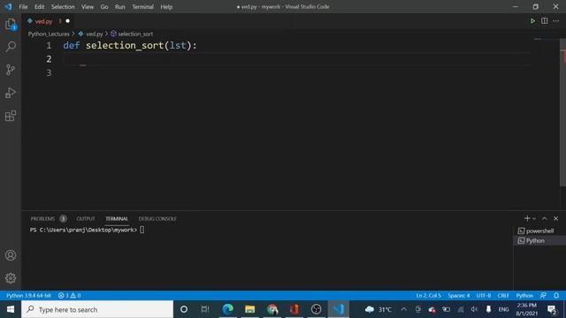 Selection Sort using Python | Sorting | Python Lectures | смотреть онлайн
