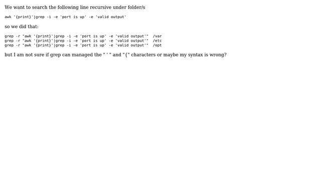 Unix & Linux: grep + search recursive complex syntax under folder in files/scripts смотреть онлайн