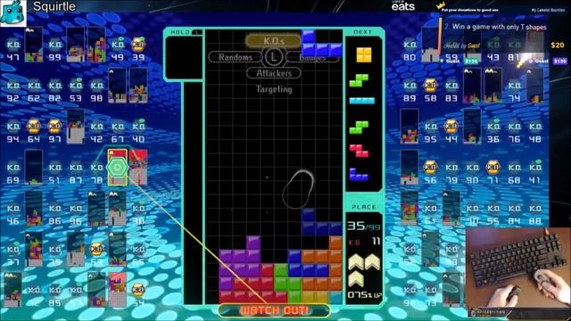 Tetris 99 Bounty - "Win a game with no hold pieces" смотреть онлайн