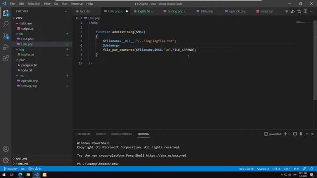 Learning PHP - 022 : Building a simple CMS - logging text to file. смотреть онлайн