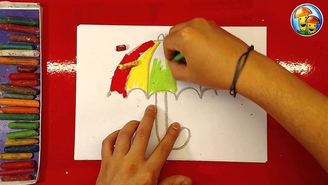 Рисуем ЯРКИЙ ЗОНТИК урок рисования для детей смотреть онлайн