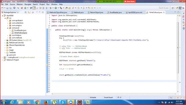 Selenium-Excel Writing using Java Apache POI | Live Class смотреть онлайн