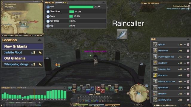 FFXIV Fisher Quest Level 40 - Fishing in the Rain (Raincaller NQ) - A Realm Reborn смотреть онлайн