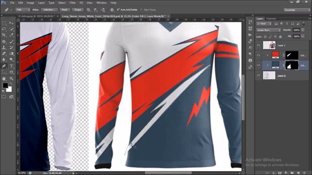 Cara Mudah Menjiplak Desain Jersey Lengan Panjang \\ Mockup Jersey Photoshop смотреть онлайн