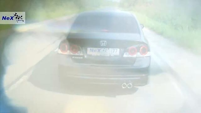 NeX® _Honda Civic 4D - Глушитель двойной с насадками Ø 83 мм. Естественный спортивный девайс смотреть онлайн