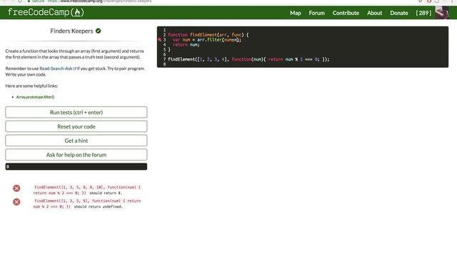 FreeCodeCamo - Finders Keepers - SOLVED IN 1 EASY STEP! смотреть онлайн