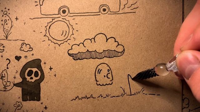 Рисуем иллюстрацию на тему природы | Простые рисунки пером смотреть онлайн