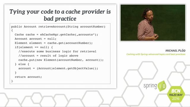 Caching with Spring: Advanced Topics and Best Practices - Michael Plöd @ Spring I/O 2016 смотреть онлайн