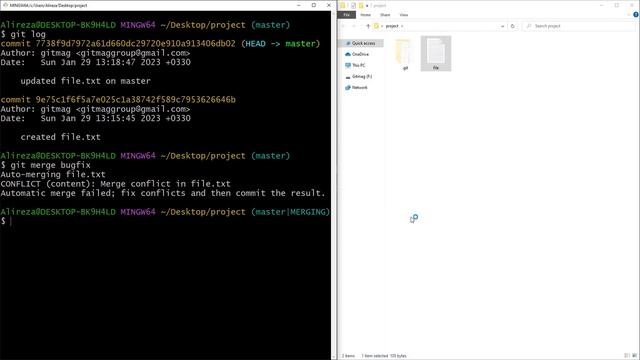 آموزش گیت (Git) - conflict смотреть онлайн